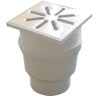 Wpust pod�ogowy 150x150 odp�yw 110mm pion, regulowany, nierdz.