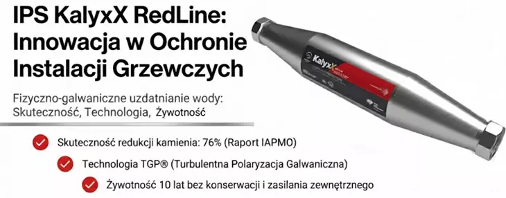 Odkamieniacz przemysłowy IPS KalyxX RedLine gwintowany - skuteczność, technologia, żywotność