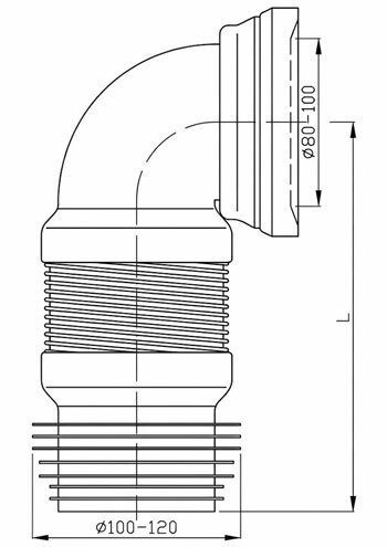 Złącze kolanowe elastyczne do WC