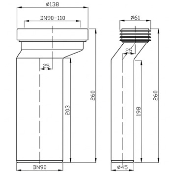 Mimośrodowy zestaw do stelaży WC - wymiarowanie
