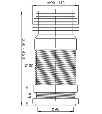 Złącze WC elastyczne do stelaży podtynkowych - wymiarowanie