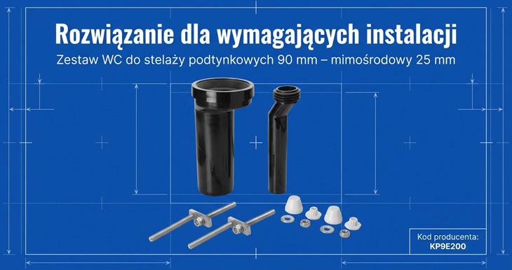 Zestaw przyłączeniowy WC mimośrodowy do stelaża podtynkowego KP9E200