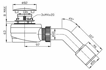 Syfon brodzikowy super niski 58 mm - wymiarowanie