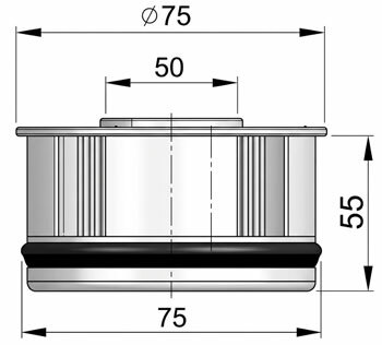 Adapter na bosą rurę bez kielicha - wymiarowanie