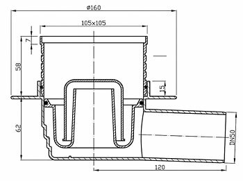 Wpust podłogowy z mokrym syfonem - wymiarowanie