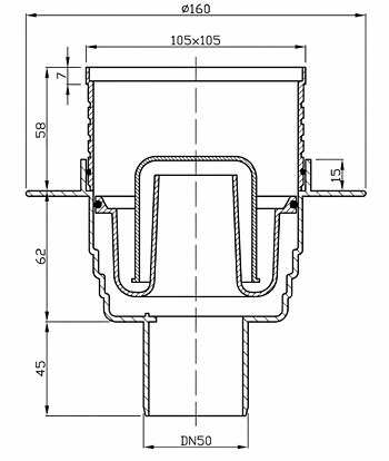 Wpust podłogowy pionowy z suchym syfonem - wymiarowanie
