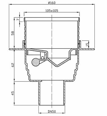 Wpust podłogowy z mokrym syfonem - wymiarowanie