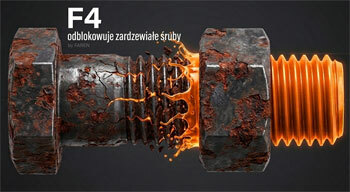 odblokowuje zardzewiałe urządzenia, śruby, zamki