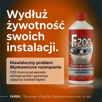 F200 - bezpieczne czyszczenie spłuczek z osadów wapiennych