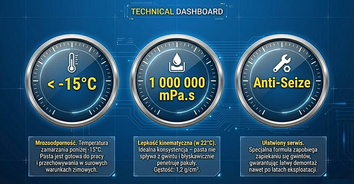 MULTIPAK Unipak pasta uszczelniająca do gwintów - kluczowe dane