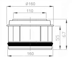 adapter na bosą rurę 160/110