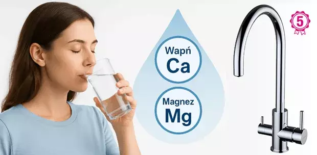Bateria kuchenna trójdrożna ROUND – krystaliczna woda z filtra i sieciowa w jednej estetycznej wylewce
