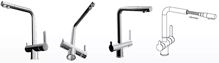 Różne ujęcia baterii kuchennej trójdrożnej Nexus