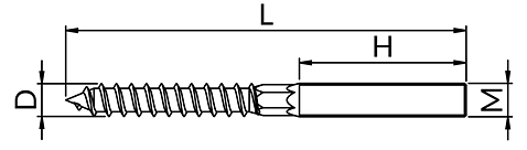 Wkręt dwugwintowy M8 z sześciokątem