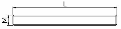 Pręt gwintowany M8 Niczuk - wymiary M i L