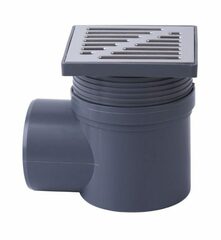 Wpust podłogowy  100x100 odpływ 50mm boczny, regulowany, nierdz.