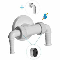 Syfon podwójny do pralki i suszarki 32 mm z klapami zwrotnymi EPT3300